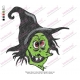 Halloween Scary Cartoon Witch Embroidery Design
